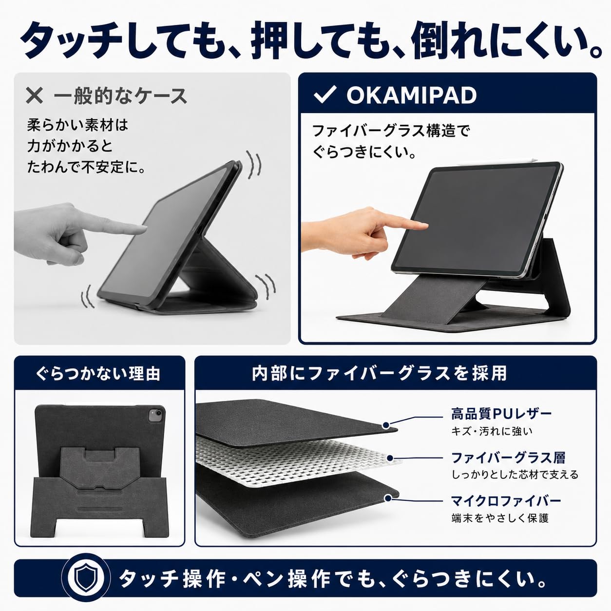 Amazon.co.jp: OKAMIPAD iPad Pro 11インチ ケース スタンド一体型